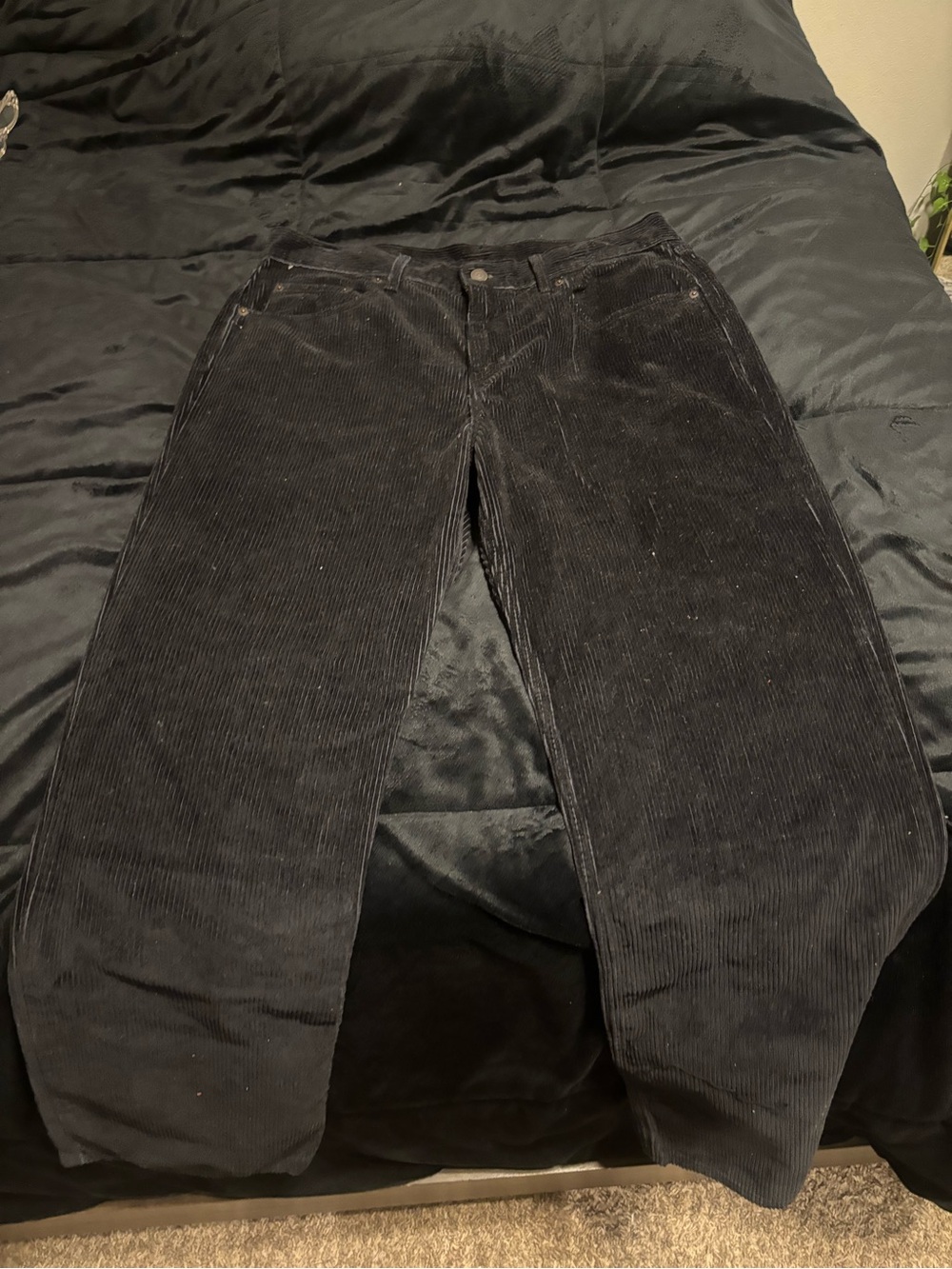 Levi's Black Corduroy Straight-Leg Pants